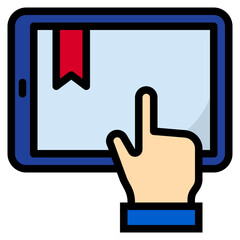 Obraz premium Tablet color line style icon