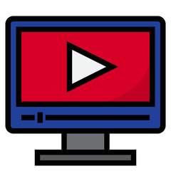 Video color line style icon