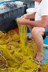rybak i sieci - obrazy, fototapety, plakaty