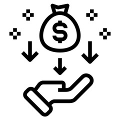 money bag line icon