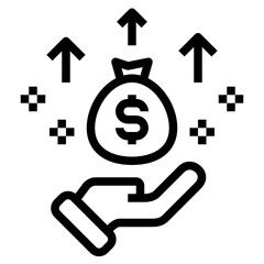 money bag line icon