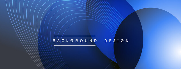 Gradient circles with shadows. Vector techno abstract background. Modern overlapping forms wallpaper background, design template