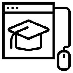 Elearning online outline style icon