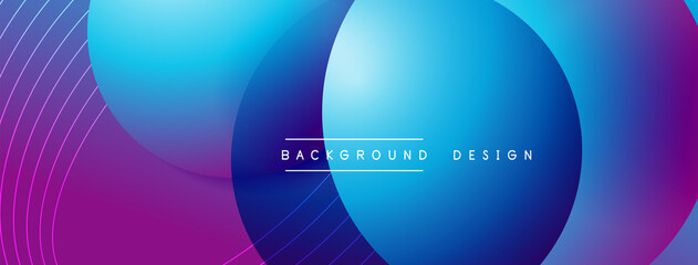 Gradient circles with shadows. Vector techno abstract background. Modern overlapping forms wallpaper background, design template