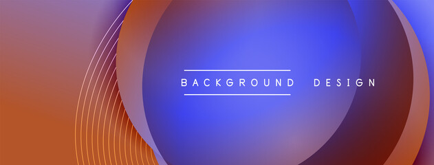 Gradient circles with shadows. Vector techno abstract background. Modern overlapping forms wallpaper background, design template