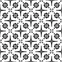  seamless floral pattern background.Geometric ornament for wallpapers and backgrounds. Black and white pattern. 