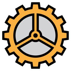 Obraz premium Gear color line style icon