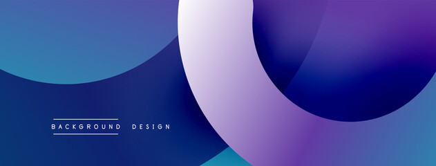 Abstract overlapping lines and circles geometric background with gradient colors