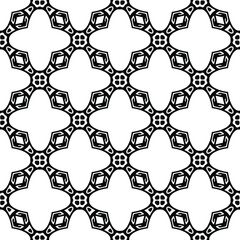  seamless floral pattern background.Geometric ornament for wallpapers and backgrounds. Black and white pattern. 