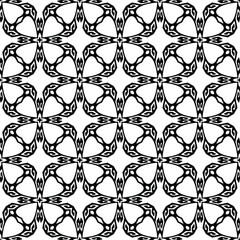  seamless floral pattern background.Geometric ornament for wallpapers and backgrounds. Black and white pattern. 