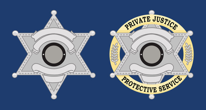 Six point Sheriff Star Badge and Banners - Vectors (EPS)