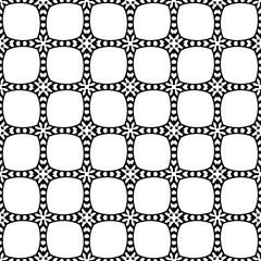  seamless floral pattern background.Geometric ornament for wallpapers and backgrounds. Black and white pattern. 