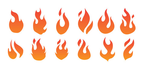 Fire icon set vector
