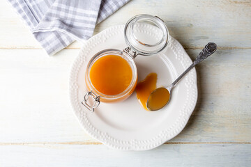 Spicy milk jam for healthy breakfast (Turkish name; sut receli)