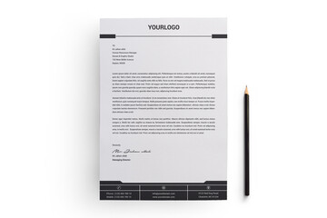 Letterhead template design minimalist simple. Clean And Modern Creative Corporate Letterhead Design Template.   Print ready letterhead template. A4 page Letterhead design.  Vector illustration