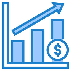 Bar graph blue style icon