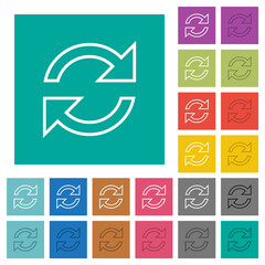 Refresh arrows outline square flat multi colored icons