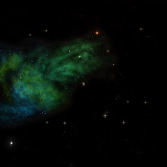 Star field in space and a nebulae