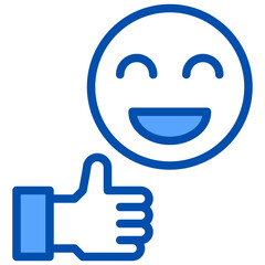 Emoji blue style icon