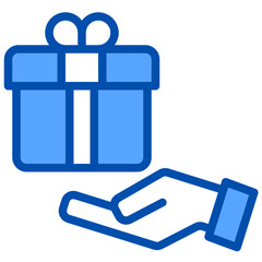 Fototapeta premium Gift blue style icon