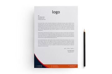 Letterhead template design minimalist simple. Clean And Modern Creative Corporate Letterhead Design Template.   Print ready letterhead template. A4 page Letterhead design.  Vector illustration