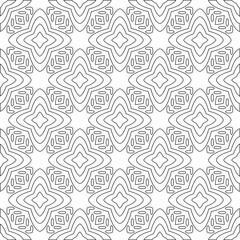 floral pattern background.Geometric ornament for wallpapers and backgrounds. Black and white pattern. 