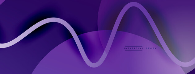 Abstract gradient background with wave line with shadow effect. Geometric composition. 3D shadow effects and fluid gradients