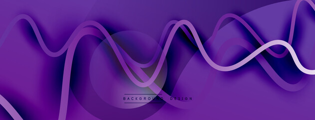 Abstract gradient background with wave line with shadow effect. Geometric composition. 3D shadow effects and fluid gradients