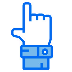 hand blue line icon