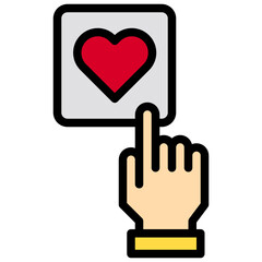 Love color line style icon