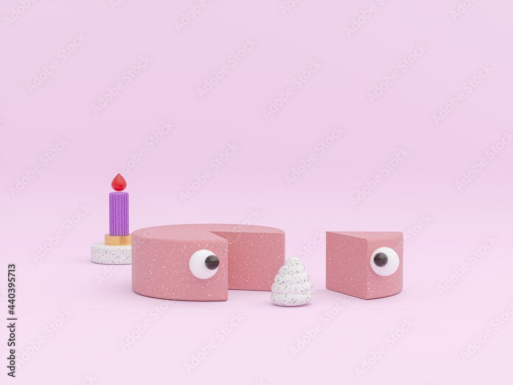 Poster Cute podium backdrop with terrazzo texture for product display. 3d rendering.