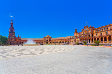 Plaza de Espa&ntilde;a in Sevilla, Andalusien, Spanien