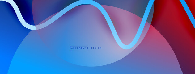 Abstract gradient background with wave line with shadow effect. Geometric composition. 3D shadow effects and fluid gradients