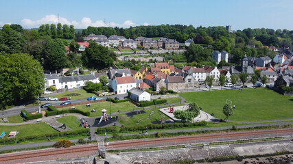 Fototapeta na wymiar Culross village aerial view, Dunfermline, Scotland 