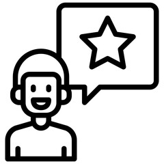 Review outline style icon