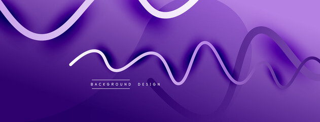 Abstract gradient background with wave line with shadow effect. Geometric composition. 3D shadow effects and fluid gradients