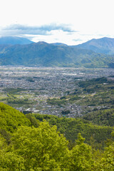 Fototapeta premium 山梨県南巨摩郡富士川町の街並み