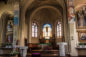 Kalety, Poland May 13, 2021: Interior of the parish church of St. Joseph in Kalety Jedrysek in the...