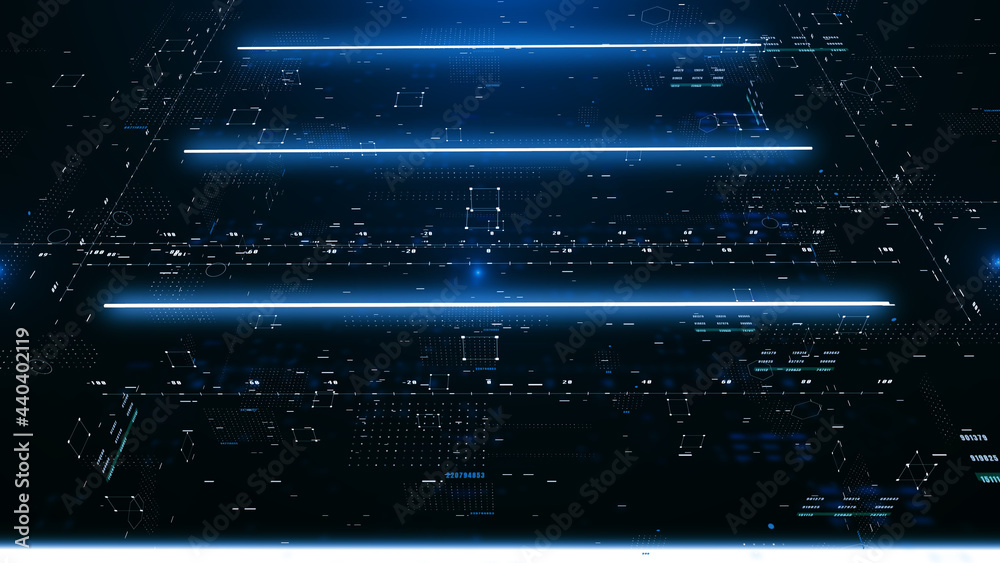 Poster Technology UI Information Graphic Communication Data on HUD Technical System Report Illustration Background