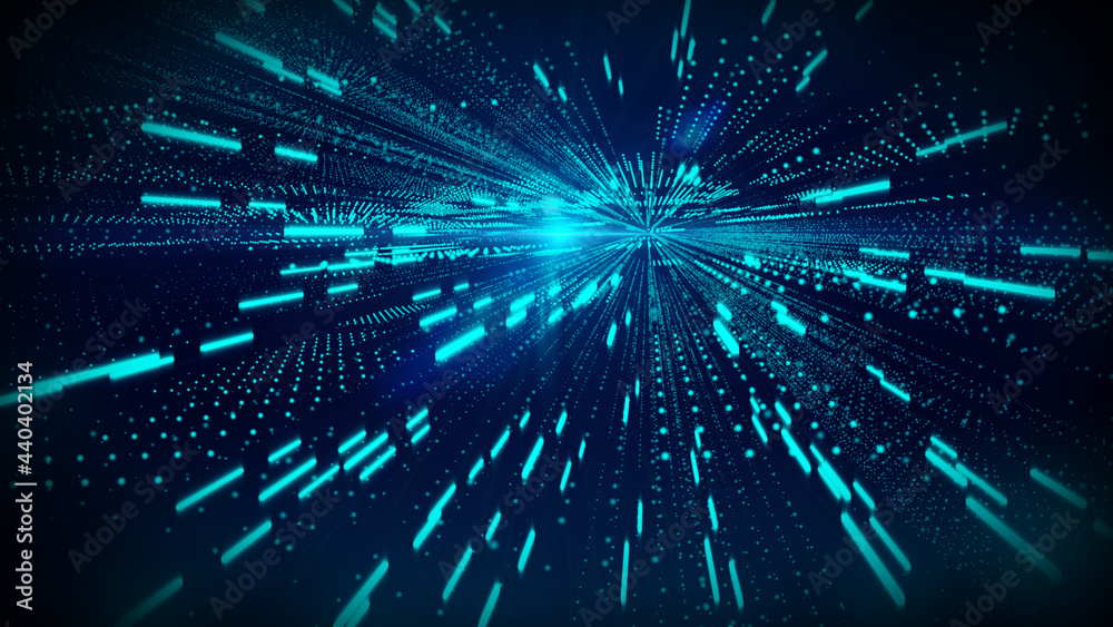 Poster Digital Futuristic Grid Panel Structure with Glow Bars Line Element Technology Symbol Illustration Background