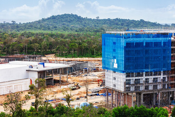 Obraz premium construction of a new hotel in tropics