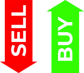  Bull or Bullish and Bear or Bearish Buy and Sell Forex Trade Red and Green Arrows Pointing Down and UP