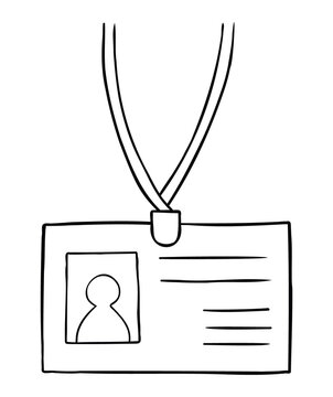 Cartoon vector illustration of id card