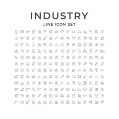 Fototapeta na wymiar Set line icons of industry