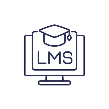LMS, Learning Management System Line Icon