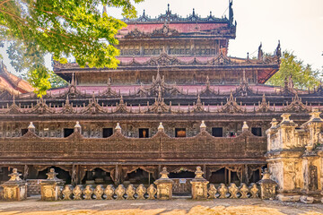Burma, Asia -  Monastery Golden Palace in Mandalay.