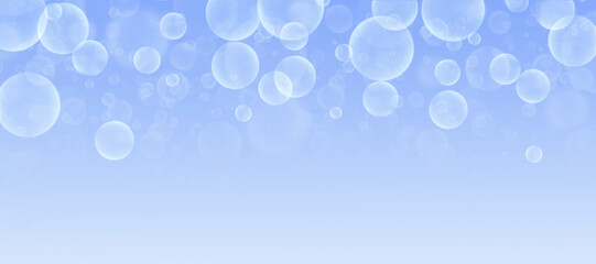 Abstract blue background soap bubble, template for cover, banner, flyer.