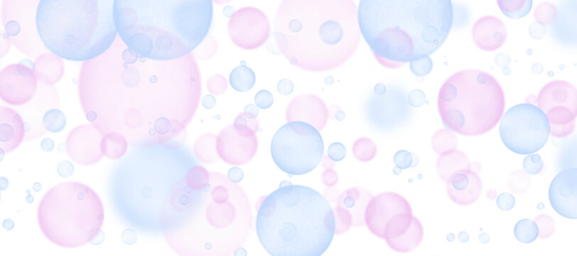Multicolored soap bubbles on a white background. Template for cover, banner, flyer.