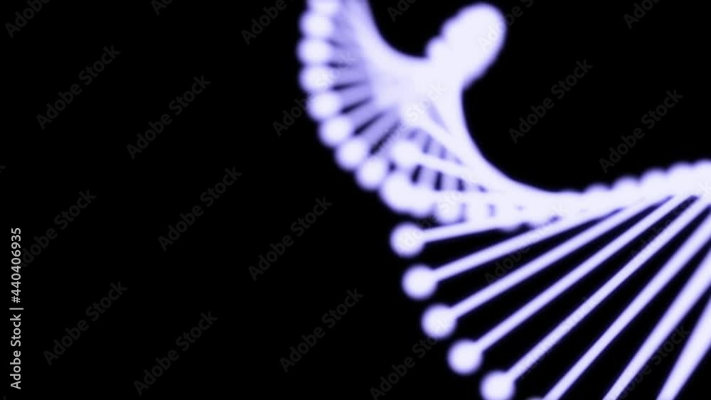 Wall mural 3d animation of dna. the background is black.