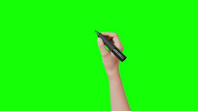 ペンで字を書く手　クロマキー合成